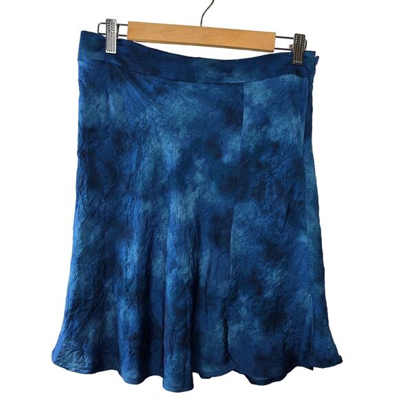 Free People Martine Flirt Blue Tie Dye Skirt Side Zip Size 10 - Picture 1 of 7